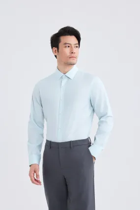 Supreme Cotton-Cashmere Dobby Dress Shirt | Pale Blue Stripes 28699N Timeless Piece