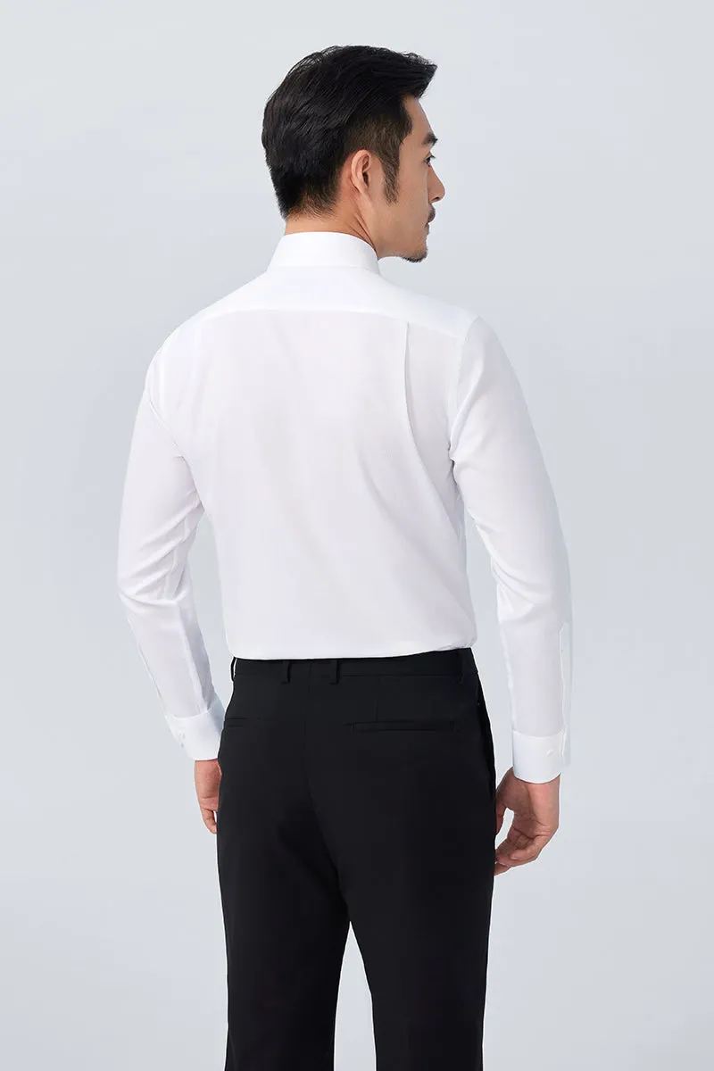Durable Buttons Affordable Luxury Supreme Cotton Dress Shirt | White WH001Z