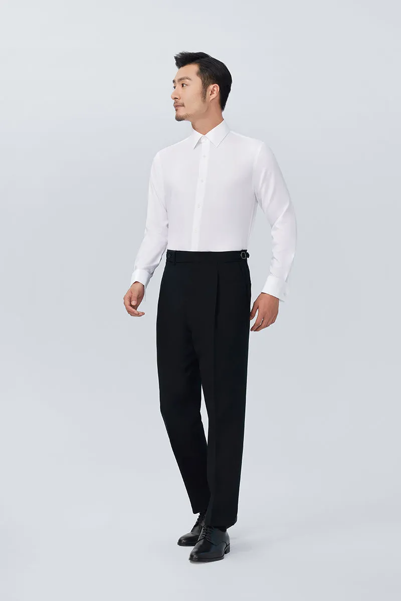 Modern Look Travel-friendly Supreme Cotton French Cuff Dress Shirt | White WH001Z