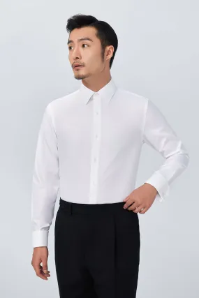 Striped Design Supreme Cotton French Cuff Dress Shirt | White WH001Z