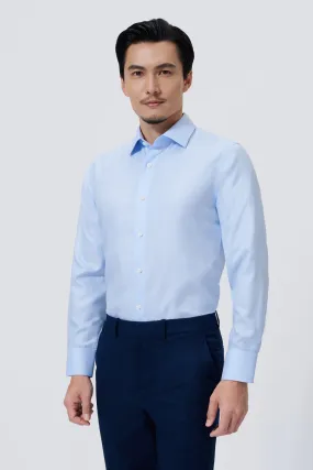 V-neck style Supreme Cotton-Silk Dress Shirt | Light Blue 1459DK