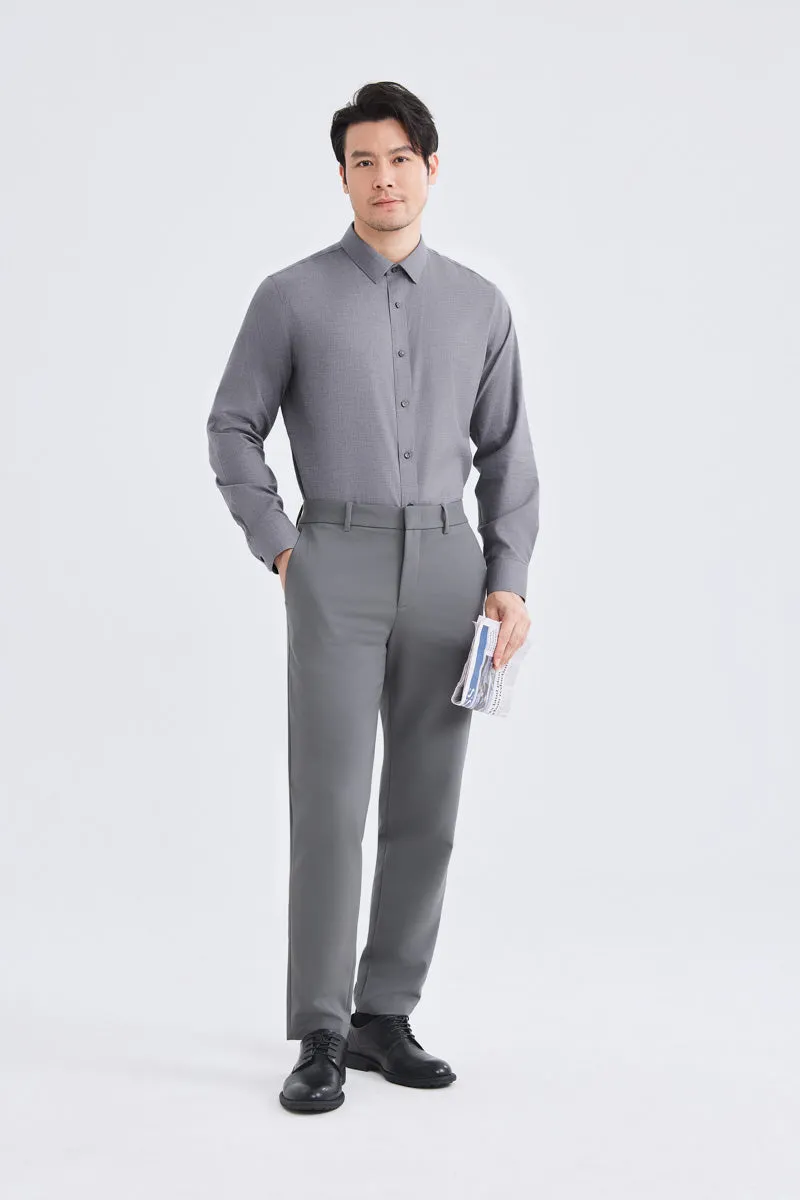 Military Inspired Bold Graphics Supreme Cotton-Yak Twill Dress Shirt | Stone Grey 0372DK