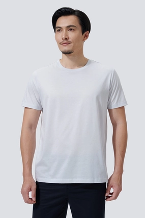 Functional Wear Beach Wear Supreme Cotton-Silk Crew Neck T-Shirt | Light Grey BLE038