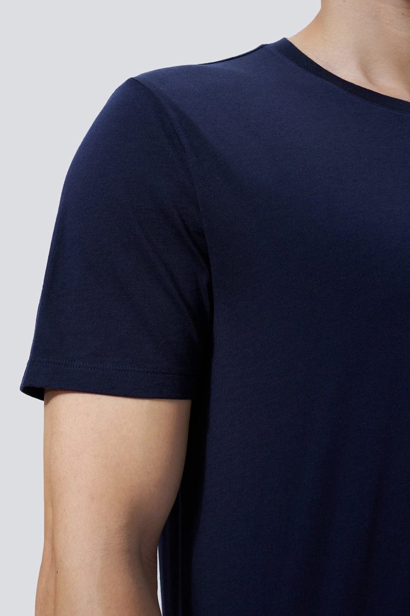 Supreme Cotton-Silk Crew Neck T-Shirt | Navy NYYD01 Garment Dyed