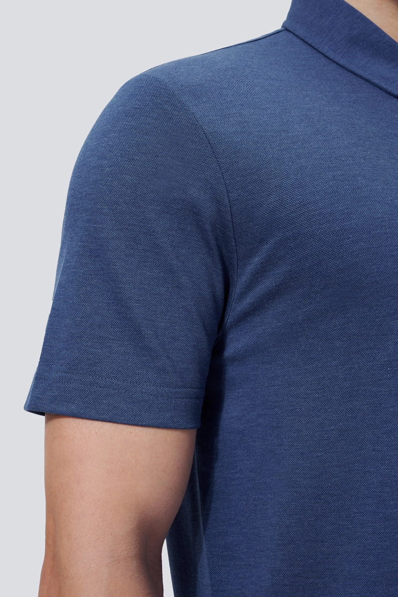 Casual Comfort Supreme Cotton-Silk Pique Polo | Blue EB1258