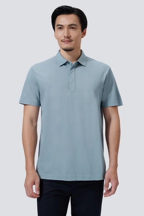 Weekend Outing SoftCheckered Weave Supreme Cotton-Silk Pique Polo | Green GYE112