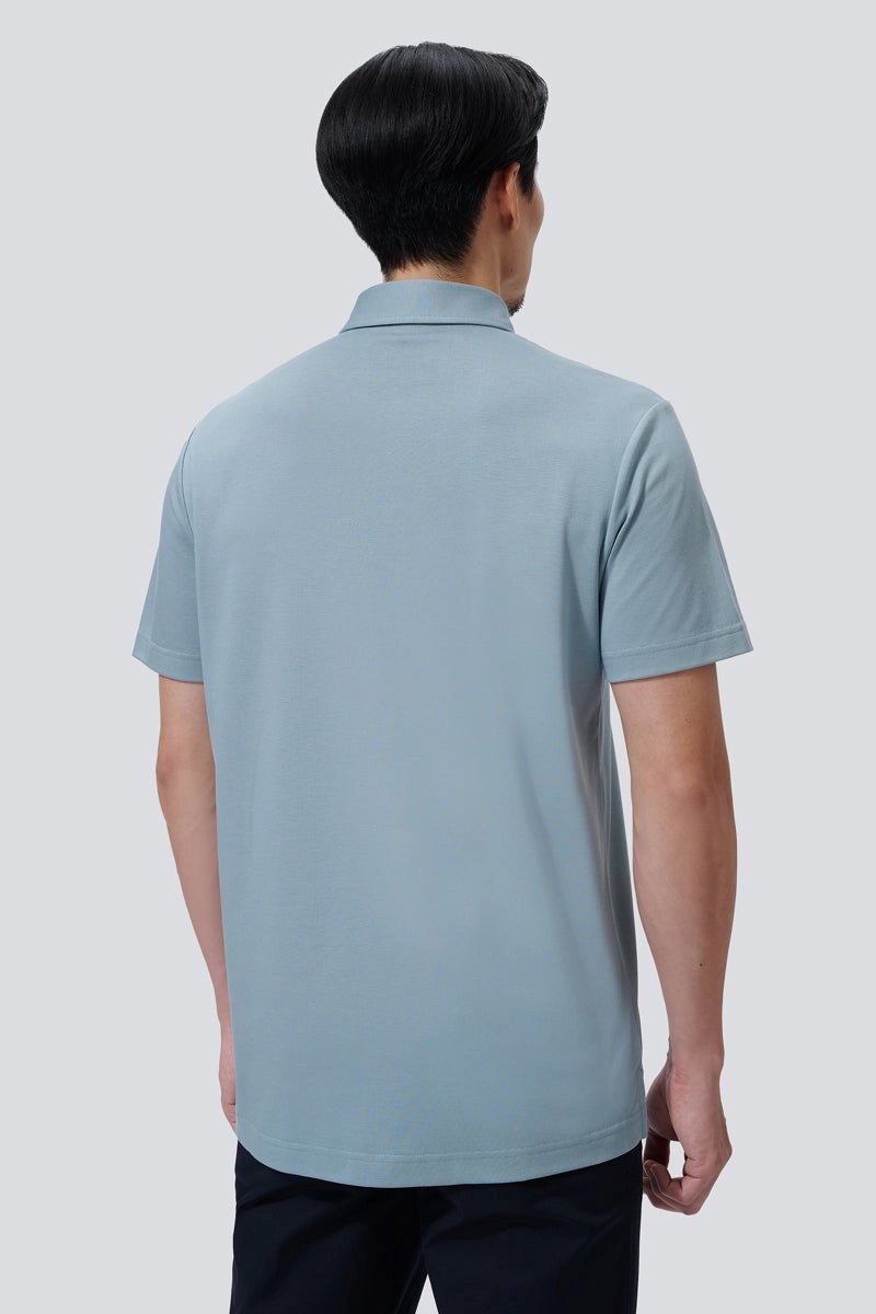 Chic Layer Supreme Cotton-Silk Pique Polo | Green GYE112