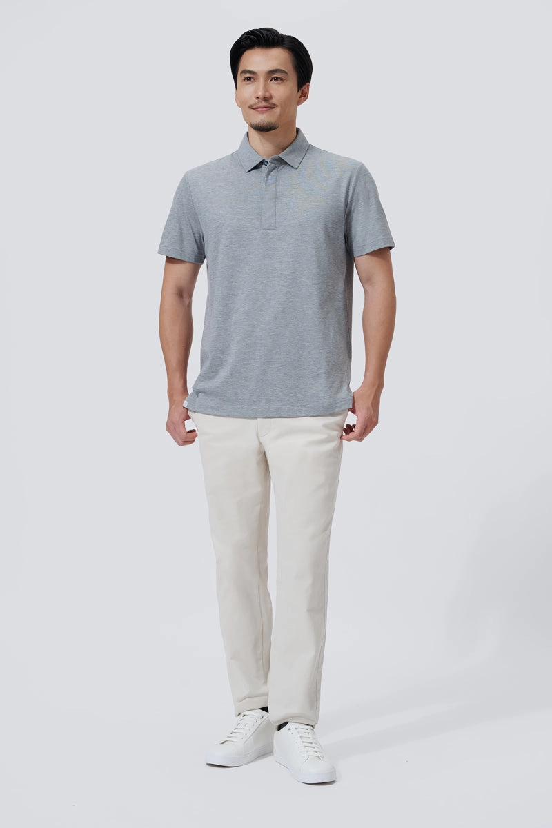 Lightweight Design Supreme Cotton-Silk Pique Polo | Grey BC5028
