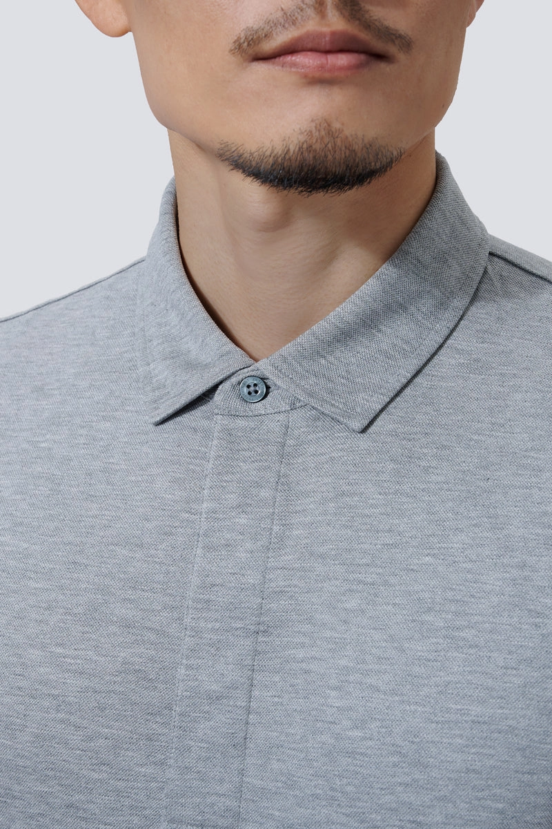 Supreme Cotton-Silk Pique Polo | Grey BC5028 Sweat Absorbing