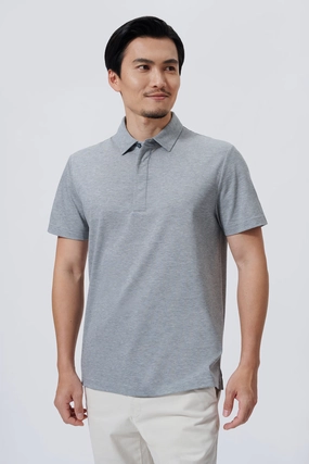 Minimal Design Supreme Cotton-Silk Pique Polo | Grey BC5028