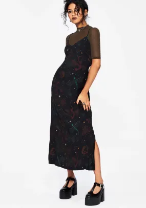 Flattering Comfort Wear and Effortless fit dress. Phoenix Dragon Printed Cami Midi Dress