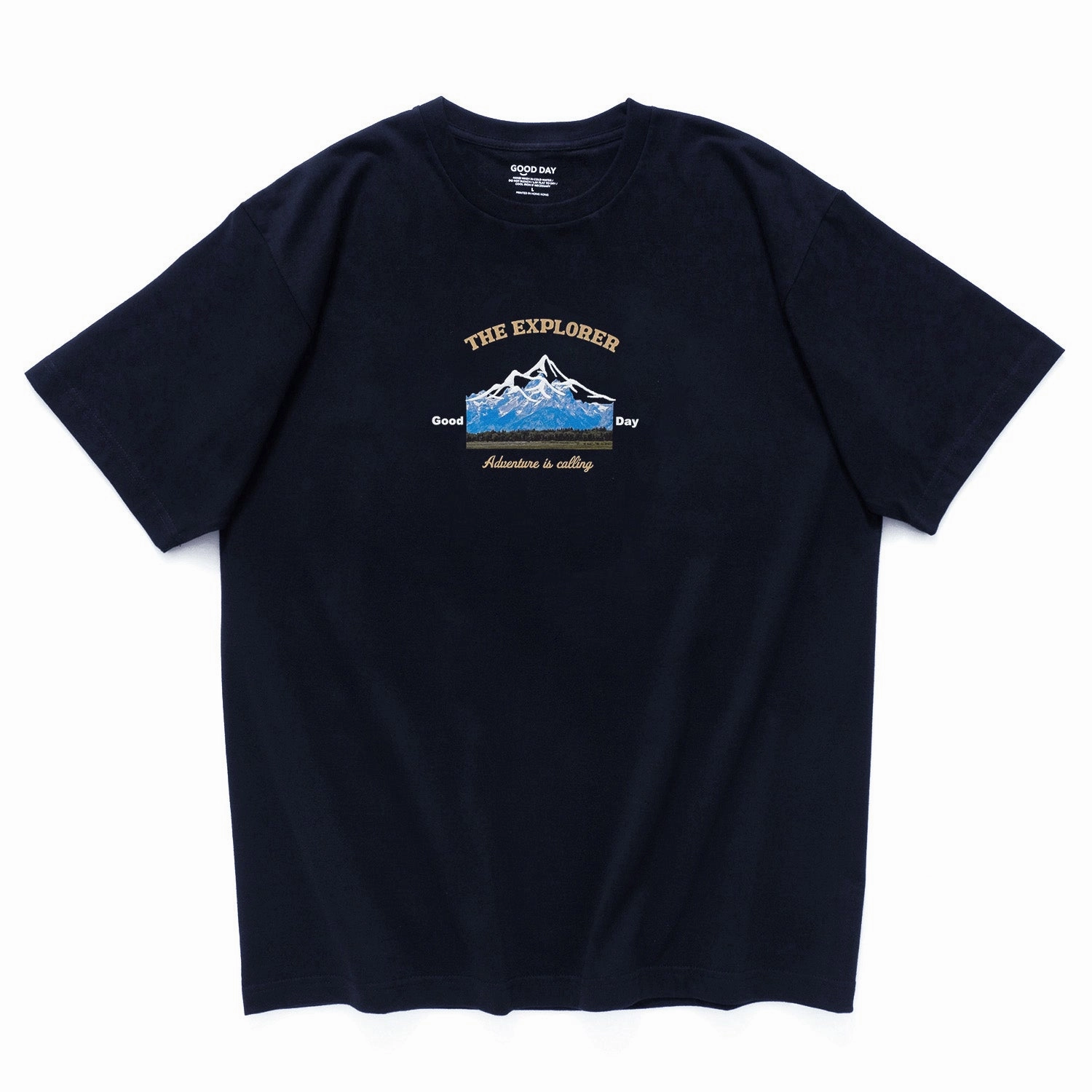 (ZT1271) The Explorer Embroidery Graphic Tee Chic And Comfortable