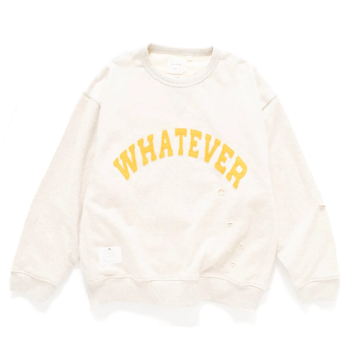 (SW469) Embroidery Patch Destroyed Sweater Chilly Weather Wear Four Way Stretch Fabric