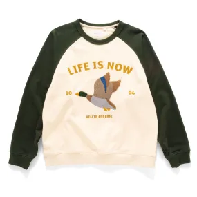 Winter Must-Have Seasonal Wear (SW488) Teal Duck Embroidery Raglan Sweater