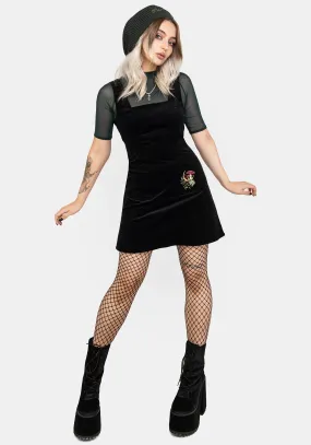 Swamplife Embroidered Cord Mini Pinafore Dress Spring Vibe