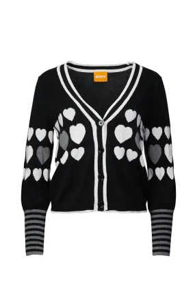 Sweetheart Cotton Silk-Blend Cardigan In Coal Cozy Knitwear