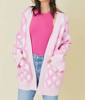 Sweetheart Cardigan In Pink Chilly Ready