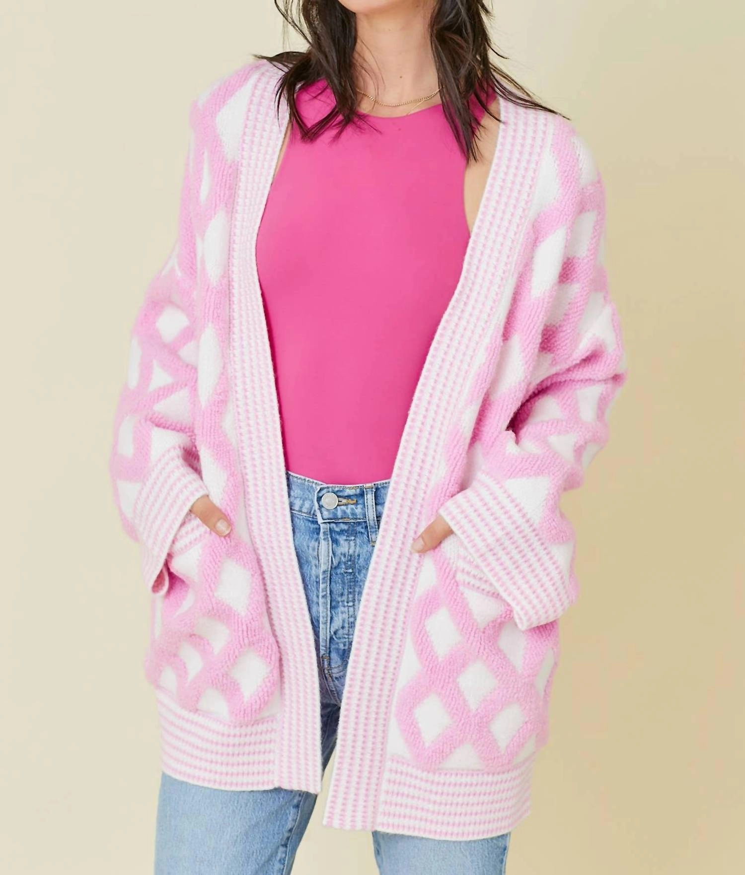 Sweetheart Cardigan In Pink Chilly Ready