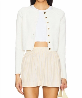 Winter Look Sydney Shrunken Cardigan In White