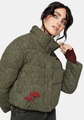 Detachable Lining Sylvia Embroidered Knit Bomber Jacket