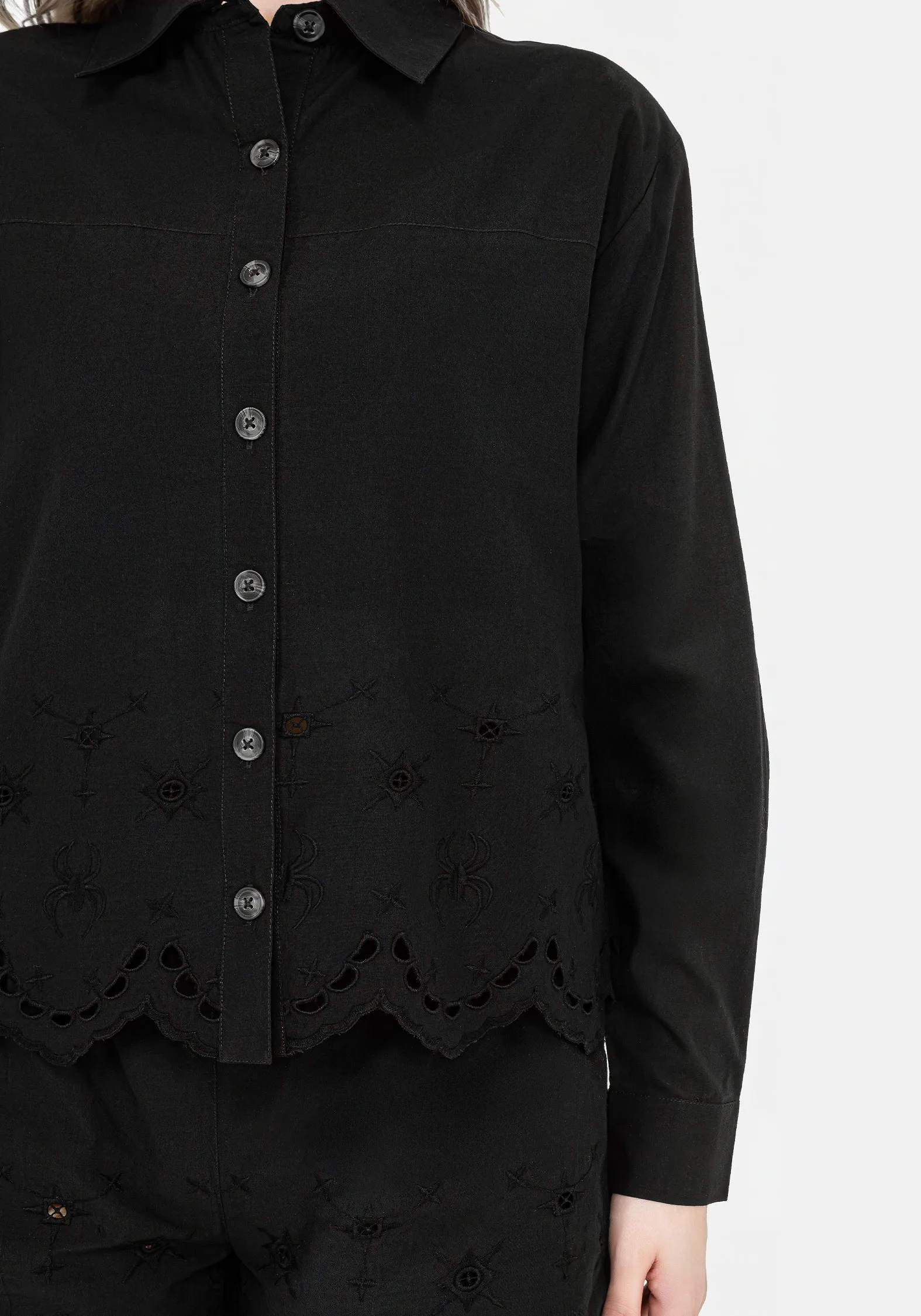 Synthweb Cotton Broderie Hem Shirt Youthful Style