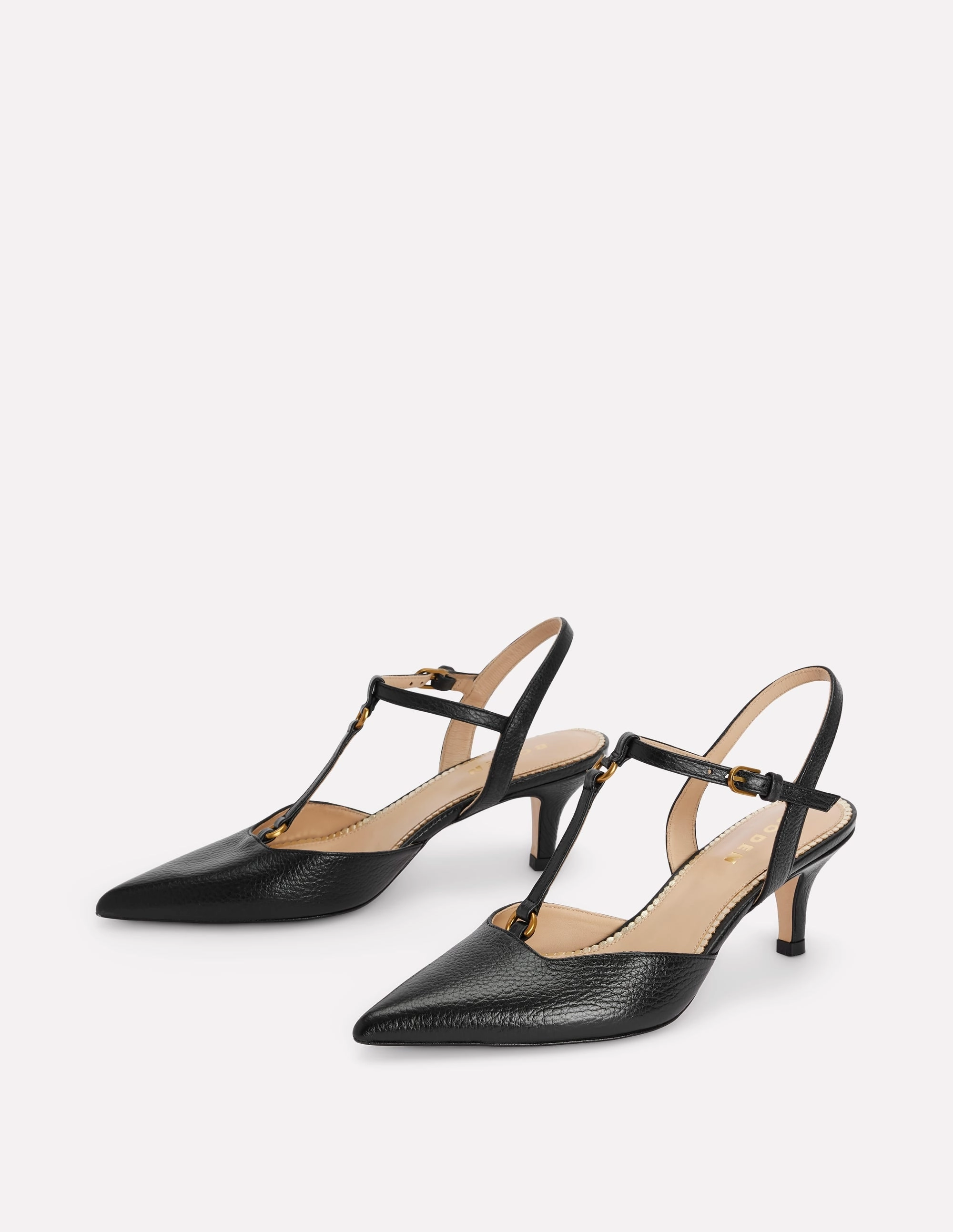 T-Bar Point Heels-Black Luxury Heeled Boots Ballet-Inspired Heels