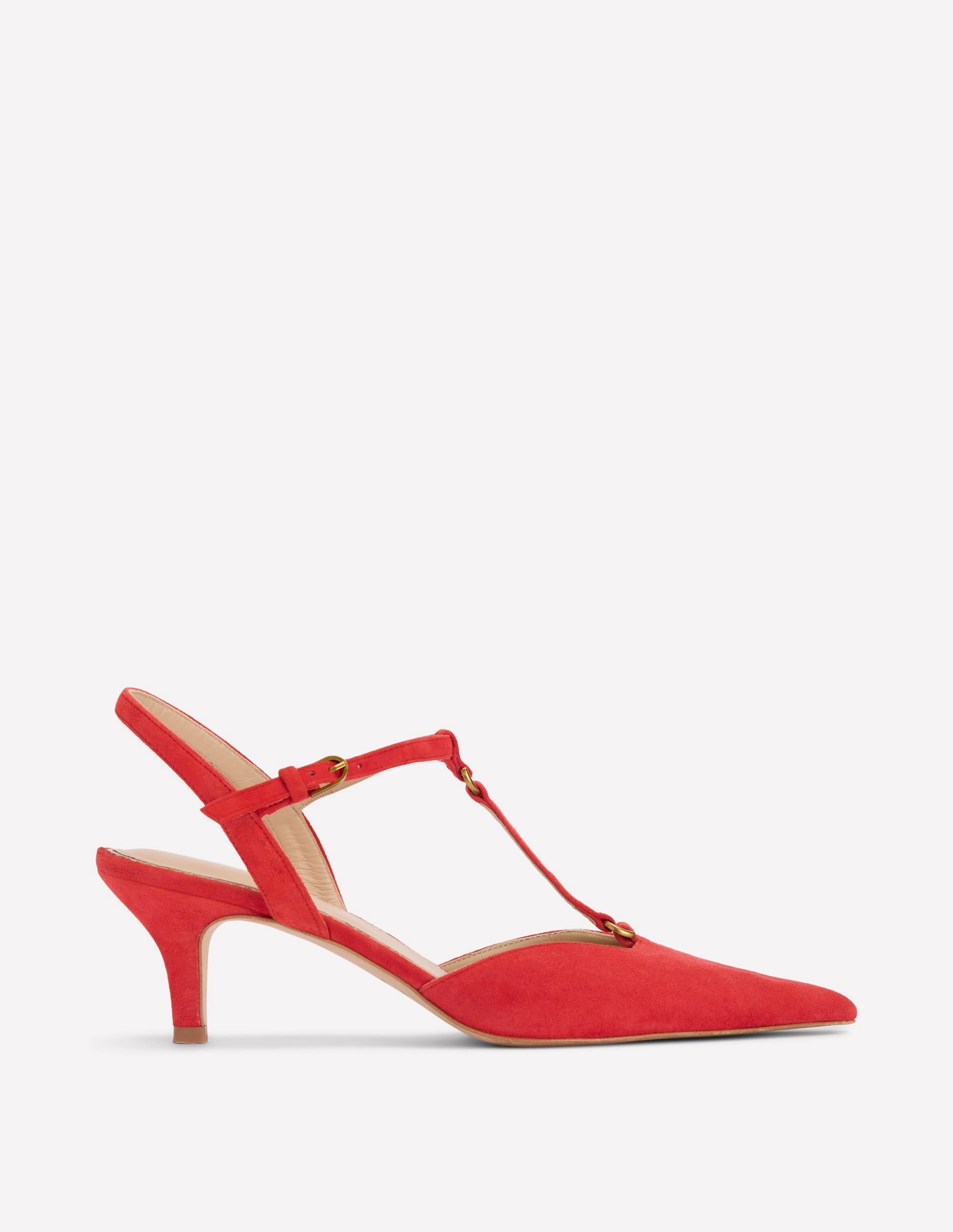 T-Bar Point Heels-Post Box Red Travel Light