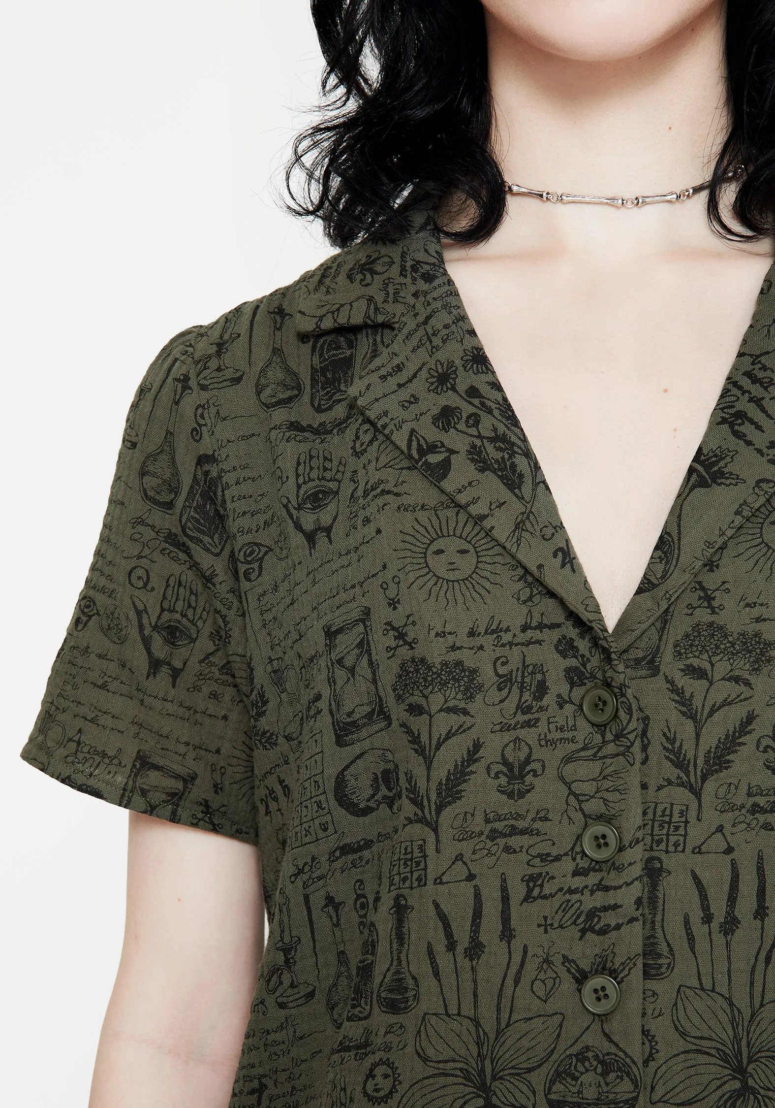 Matte Look Taddea Cotton Relaxed Button Up Blouse