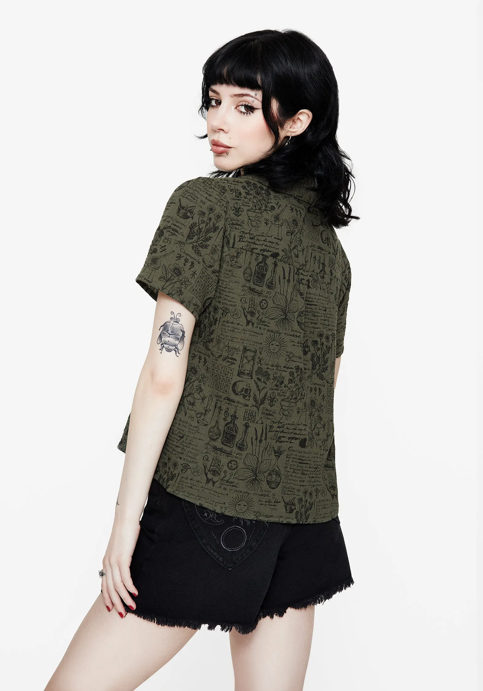 Adjustable Cuff Closure Workwear Essential Taddea Cotton Relaxed Button Up Blouse