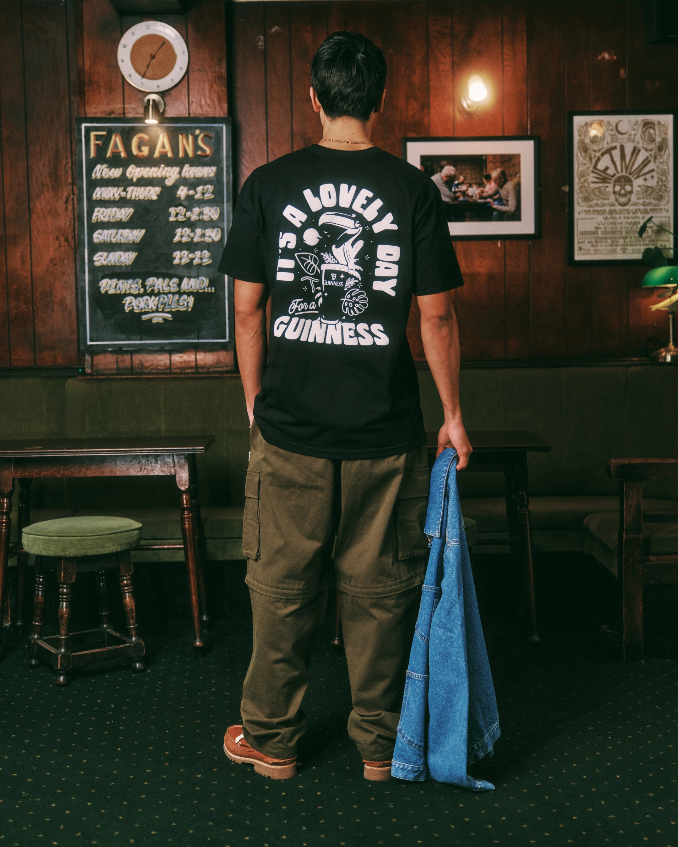 Guinness x UN:IK 'Jungle' Tee - Black UV protection layer light layering