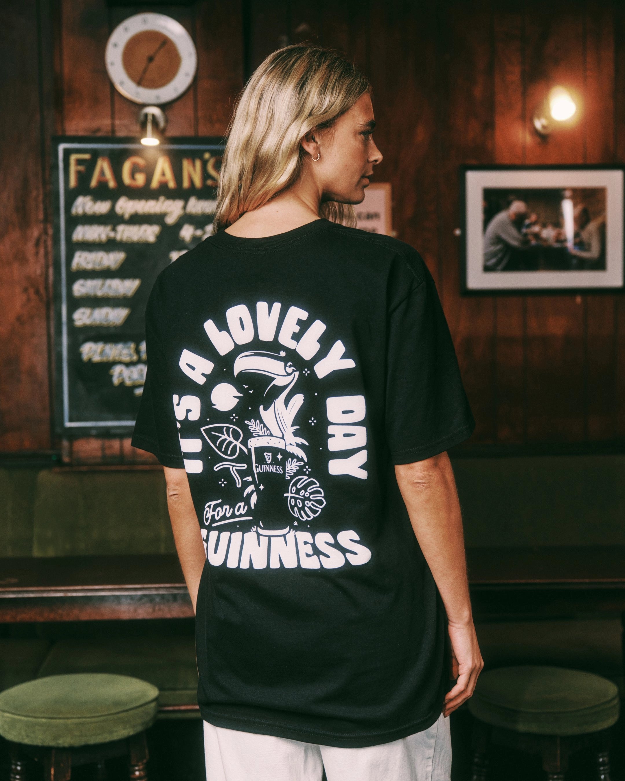 Guinness x UN:IK 'Jungle' Tee - Black Modern Trend Look Easy and Relaxed