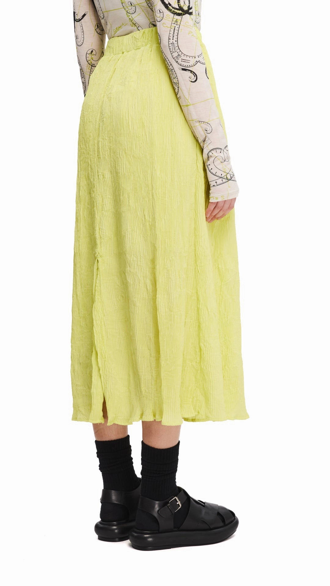 Pleated Skirt Hemp Blend
