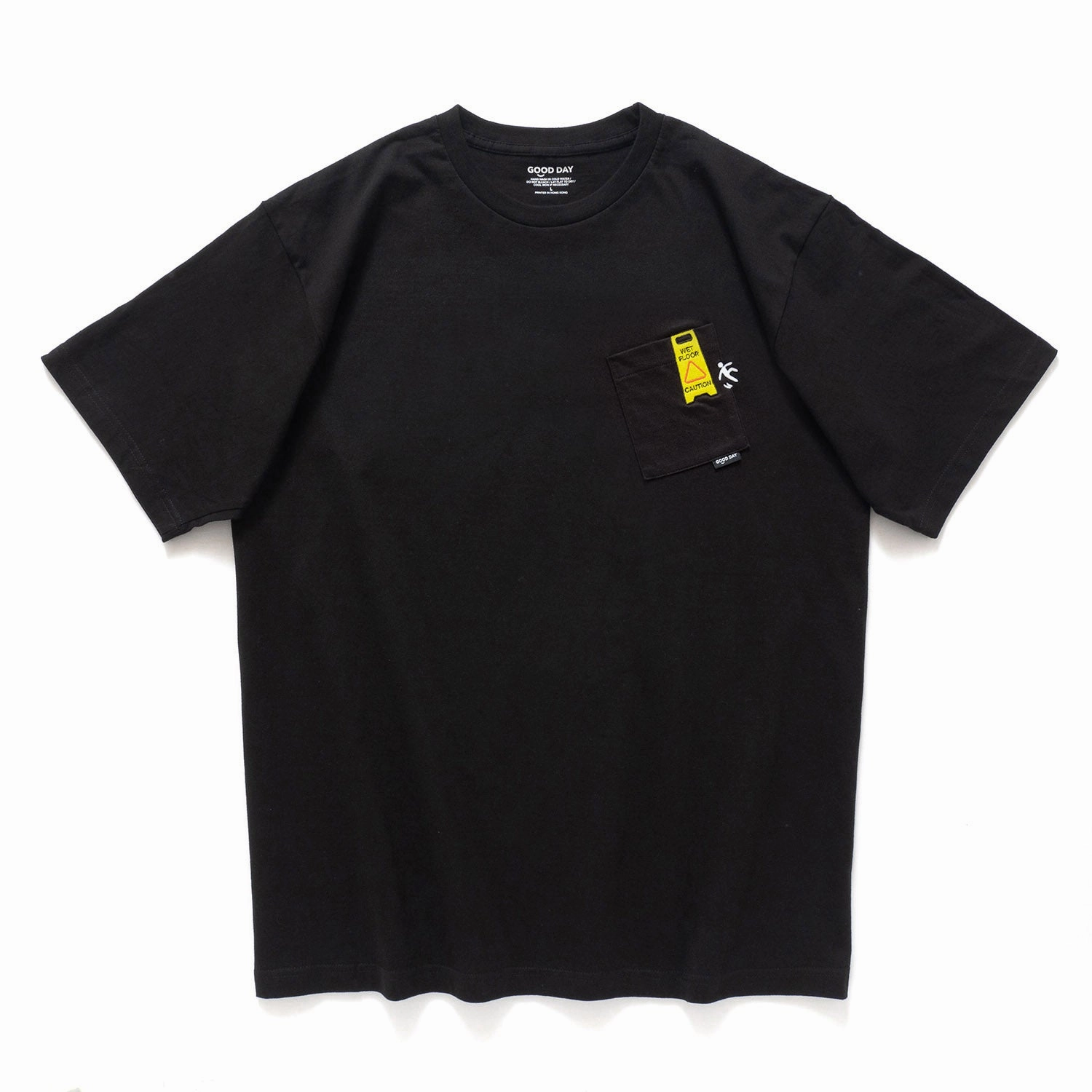 (ZT1251) Wet Floor Embroidery Pocket Tee Minimalist Style OdorResistantTechnology