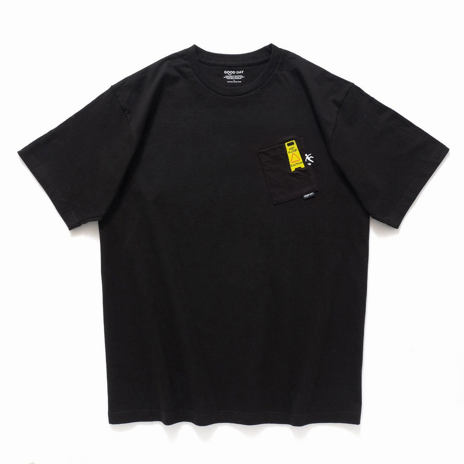 (ZT1251) Wet Floor Embroidery Pocket Tee Soft Texture Bold Style