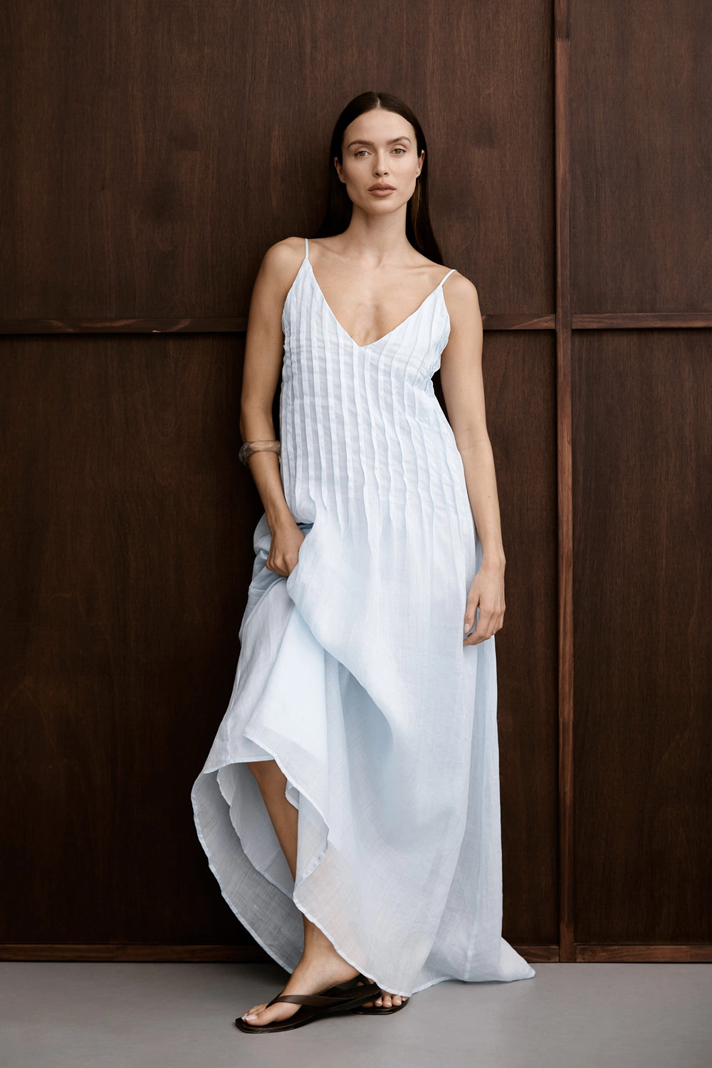 Picture Perfect TAHLIA CORNFLOWER RAMIE MAXI DRESS