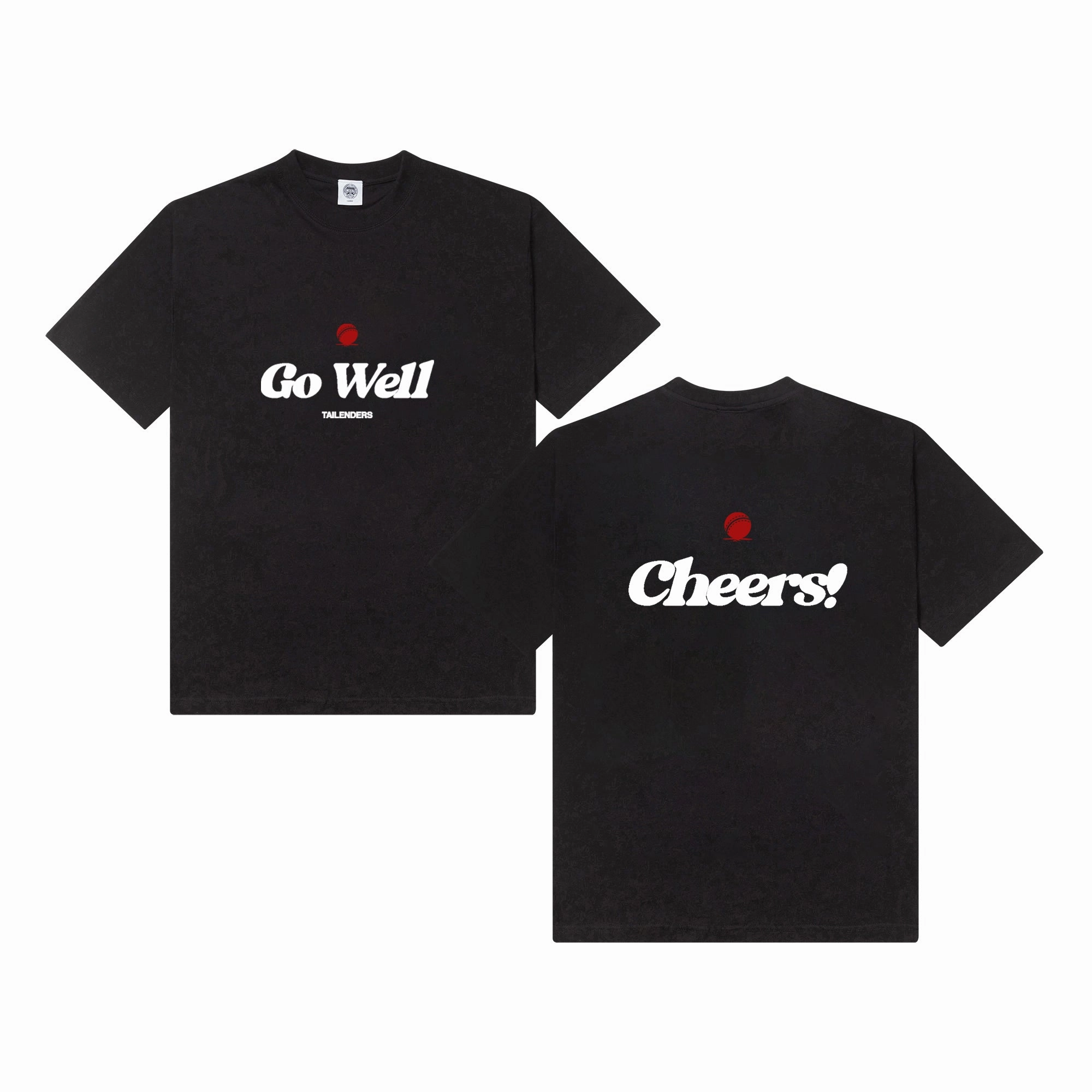 Tailenders 'Go Well' Tee - Black Casual Statement
