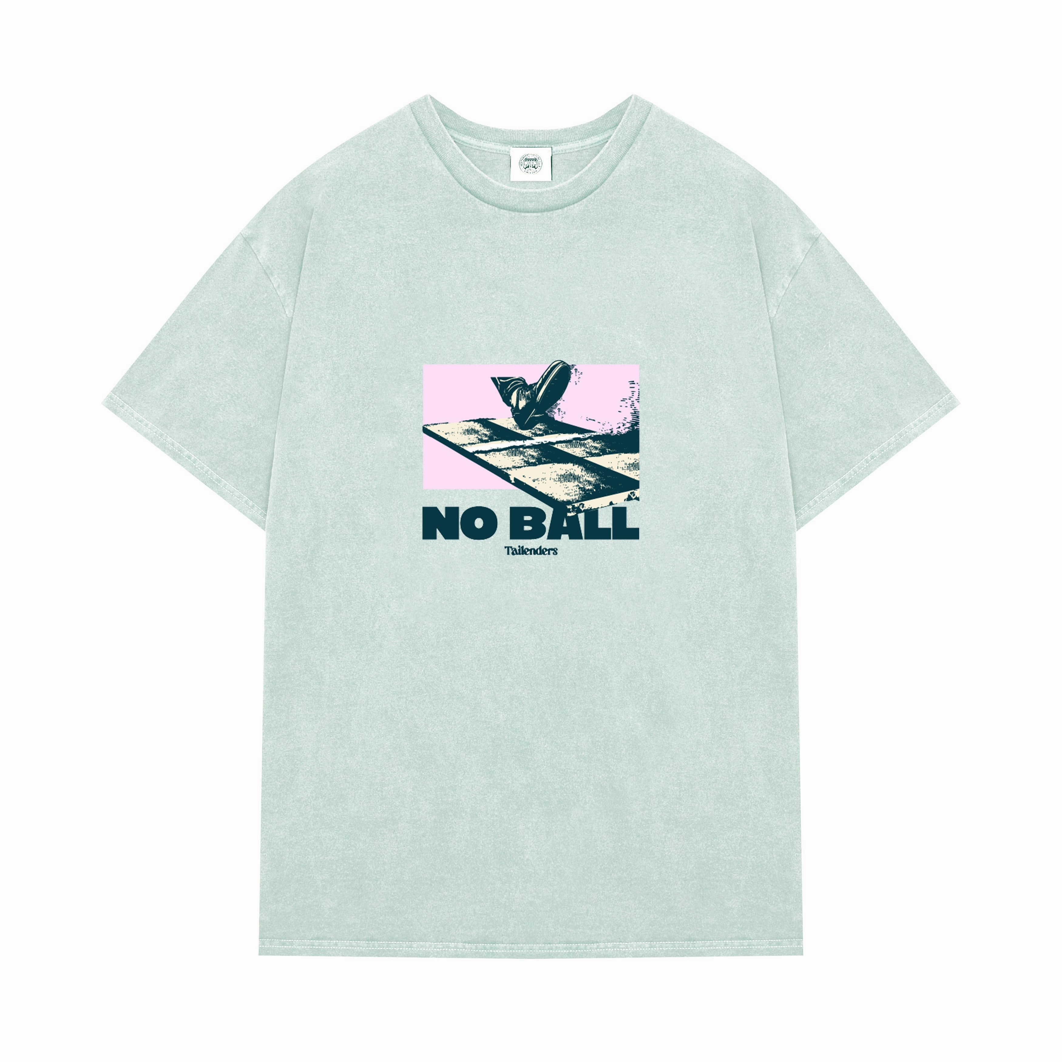 Adjustable Hem Tailenders 'No Ball' Washed Tee - Seafoam