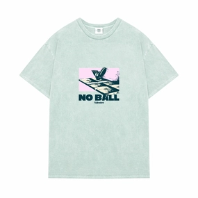 Adjustable Hem Tailenders 'No Ball' Washed Tee - Seafoam