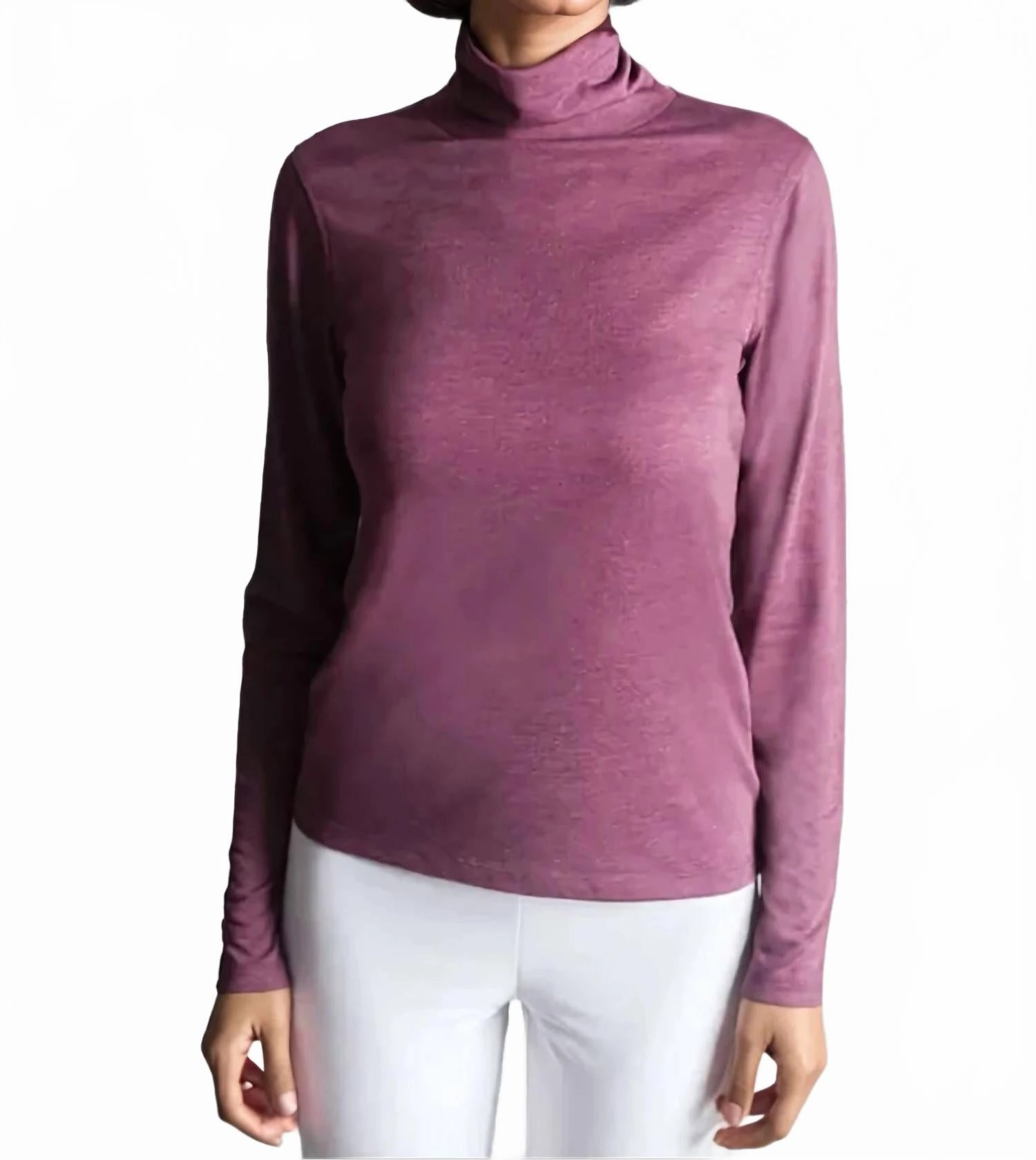 Take-Out Turtleneck Shirt In Wine Soft Fabric