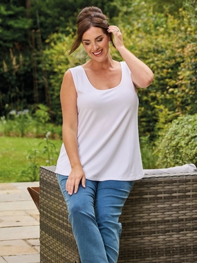 Sustainable Cotton Tara Jersey Vest - White