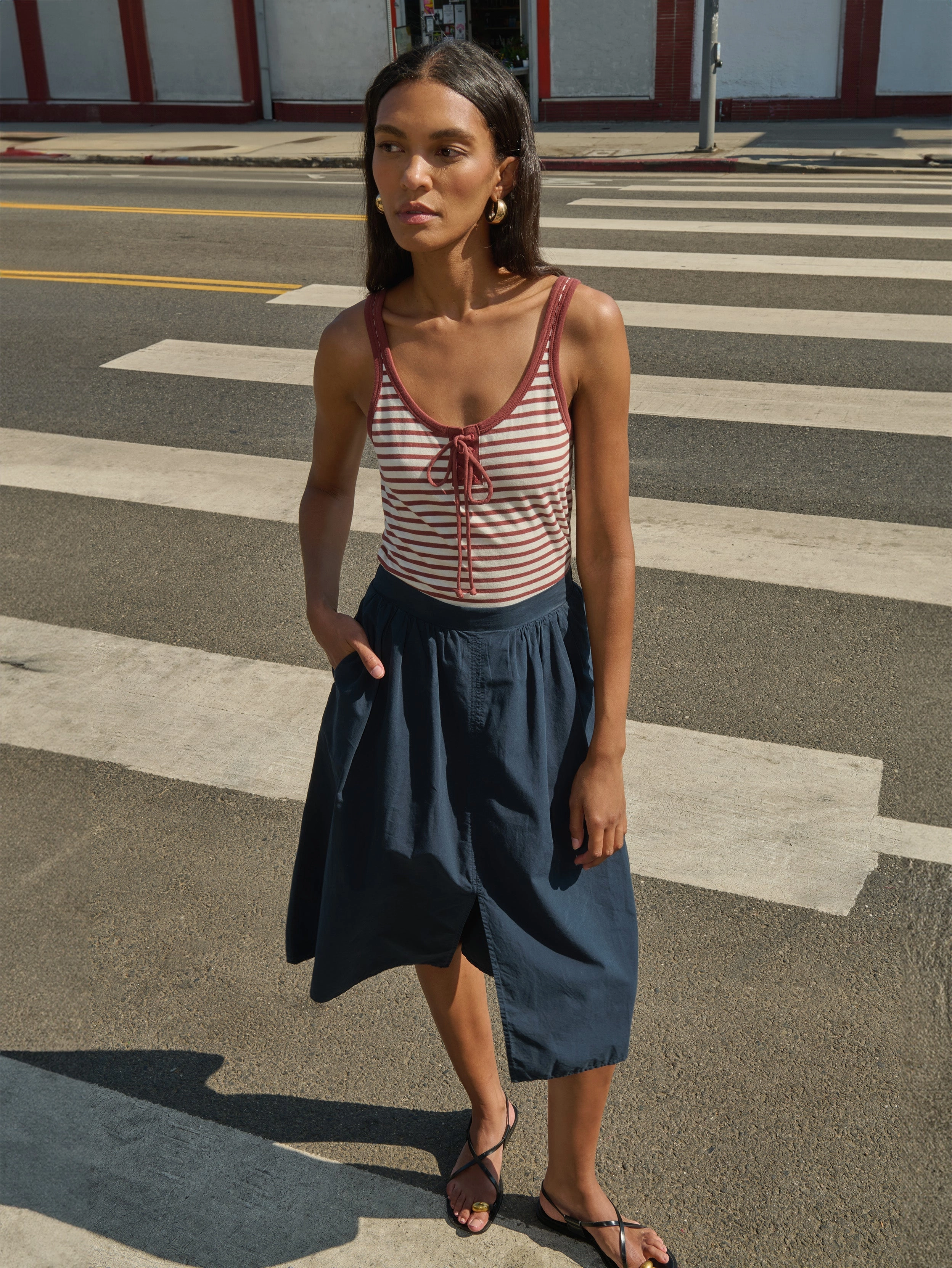 Double Layer Artistic Influence Tatiana Midi Skirt