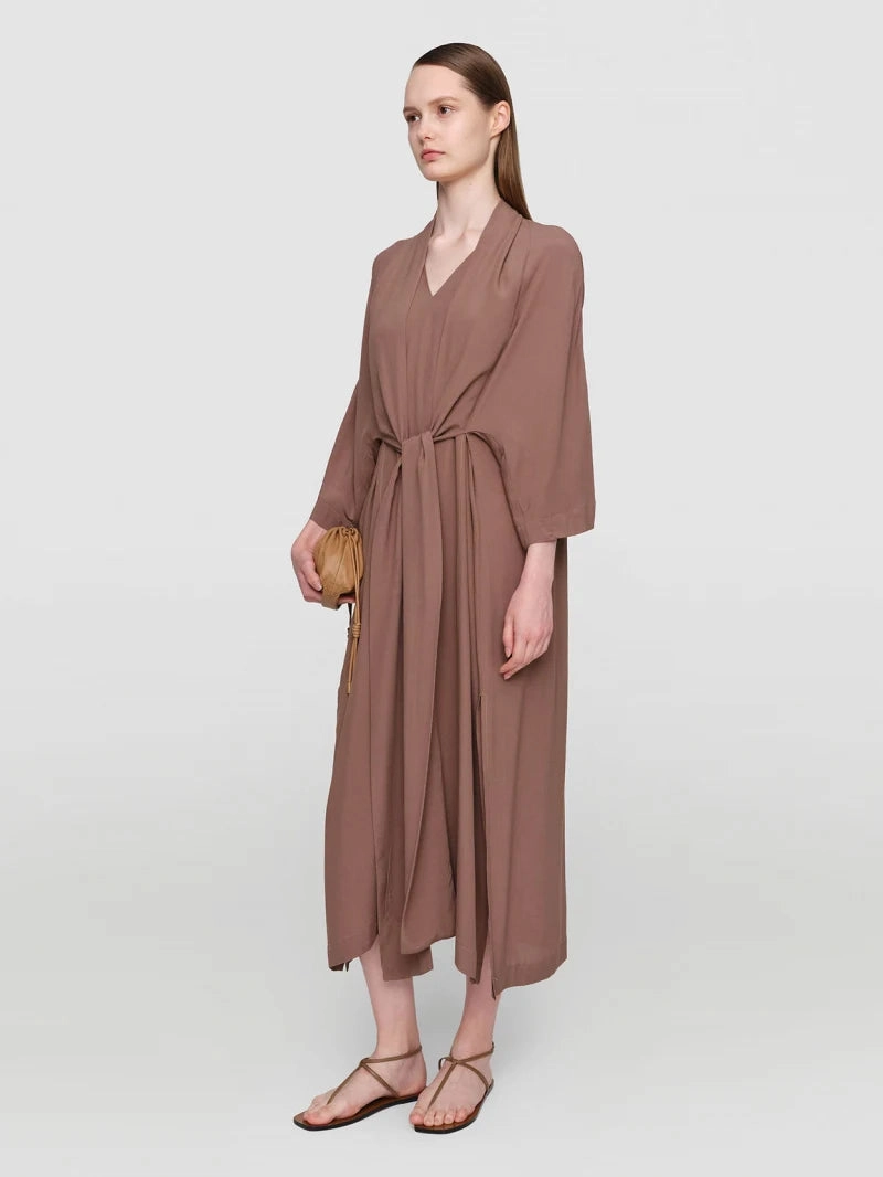 Taupe Chalayan Viscose Dress Classic Wear Easy Go