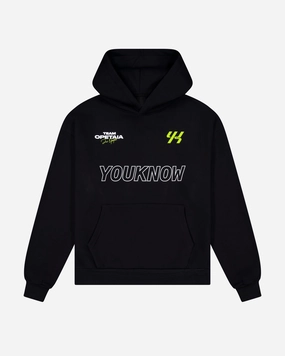 Sparkly details Tagless Labeling Team Opetaia Hoodie | Black