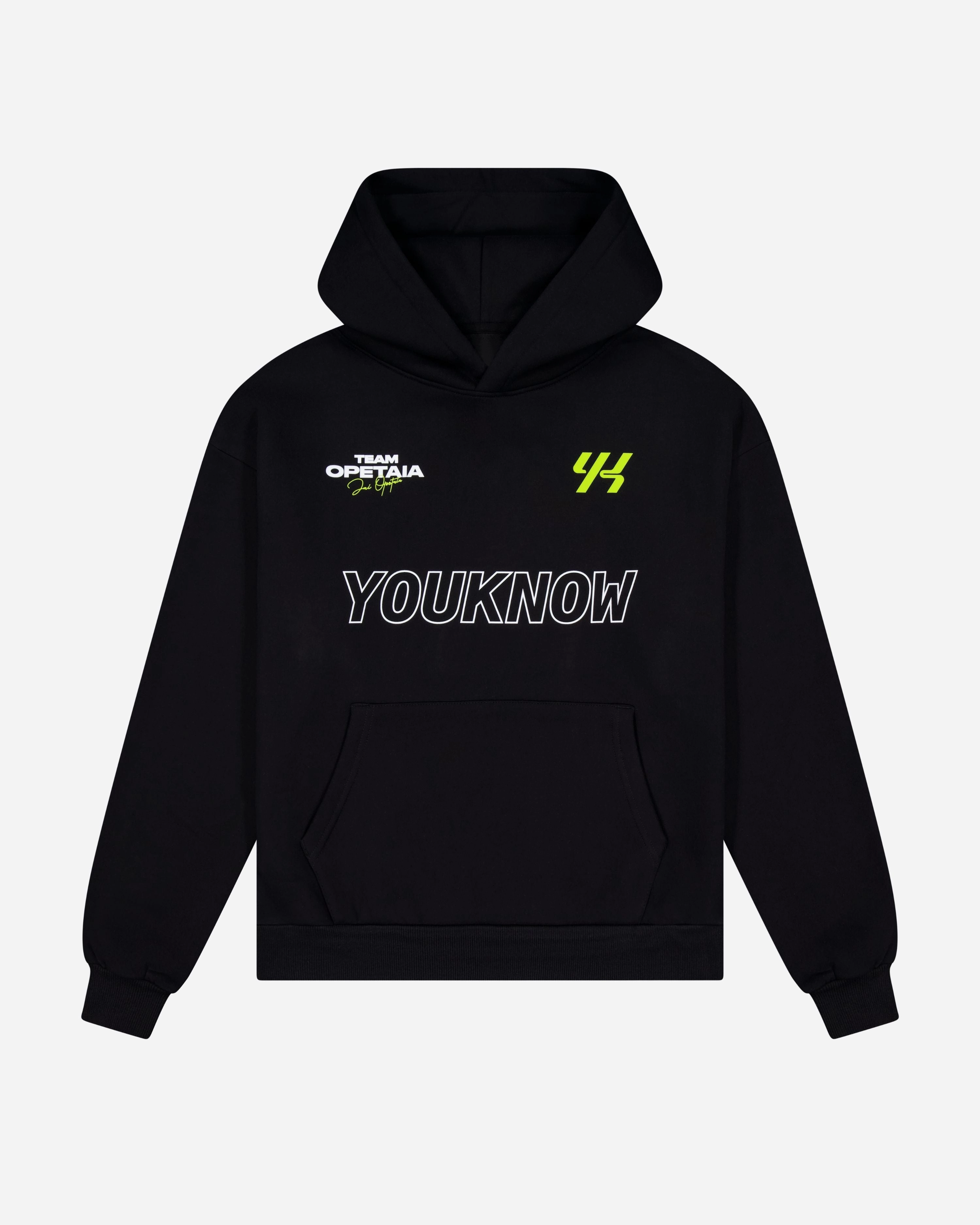 Sparkly details Tagless Labeling Team Opetaia Hoodie | Black