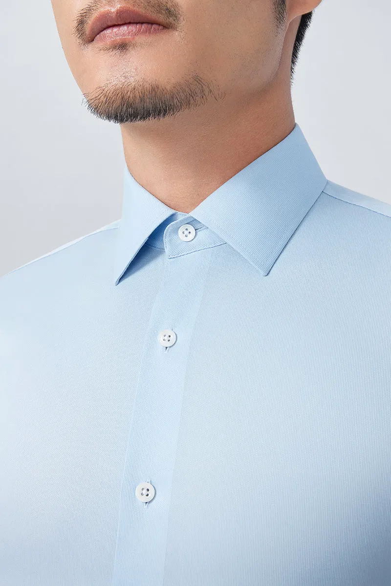 Custom Fit Quick Release Placket Supreme Cotton Dress Shirt | Light Blue 3396NZ
