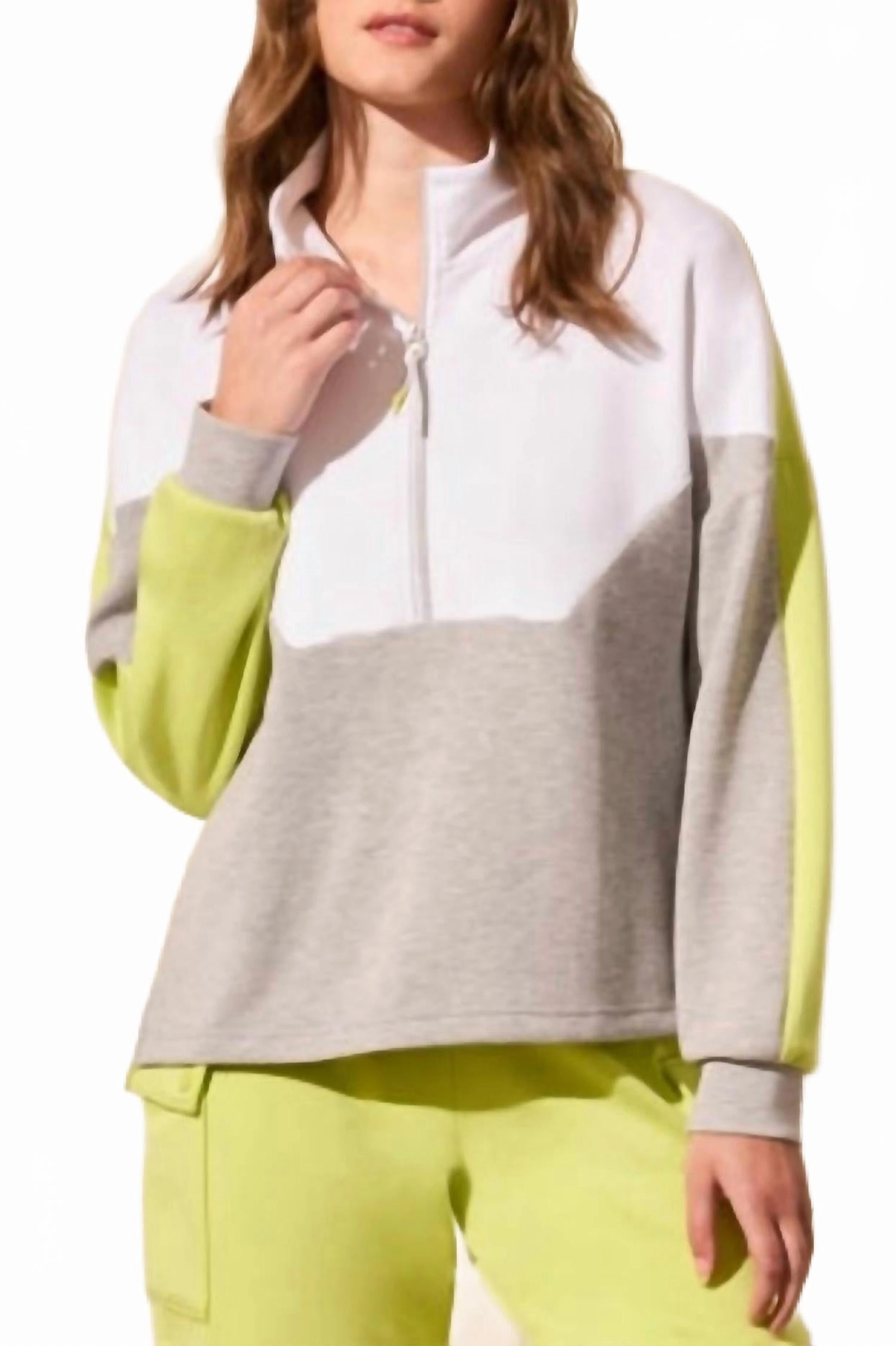 Techno Lux Quarter Zip Sweatshirt In Grey Anti Snag Fabric Fine Gauge