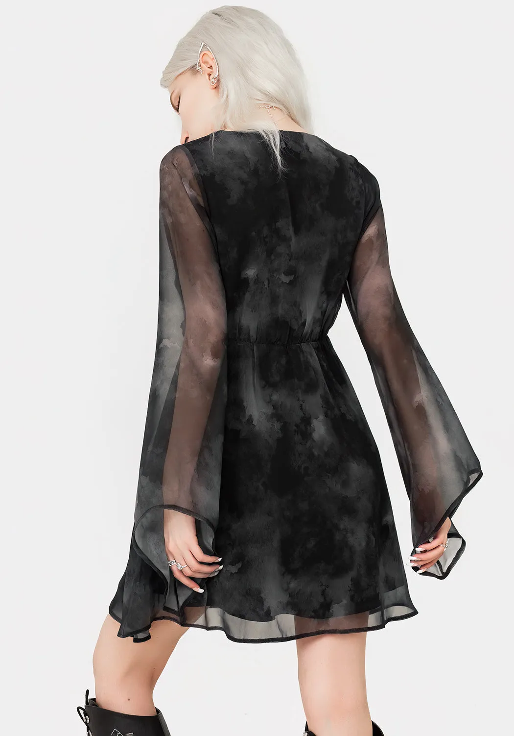 Lounge Mode Smart Layering Tempest Flared Sleeve Mini Dress