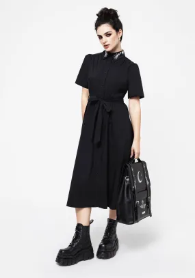 Tempora Embroidered Midi Shirt Dress All-Season Comfort