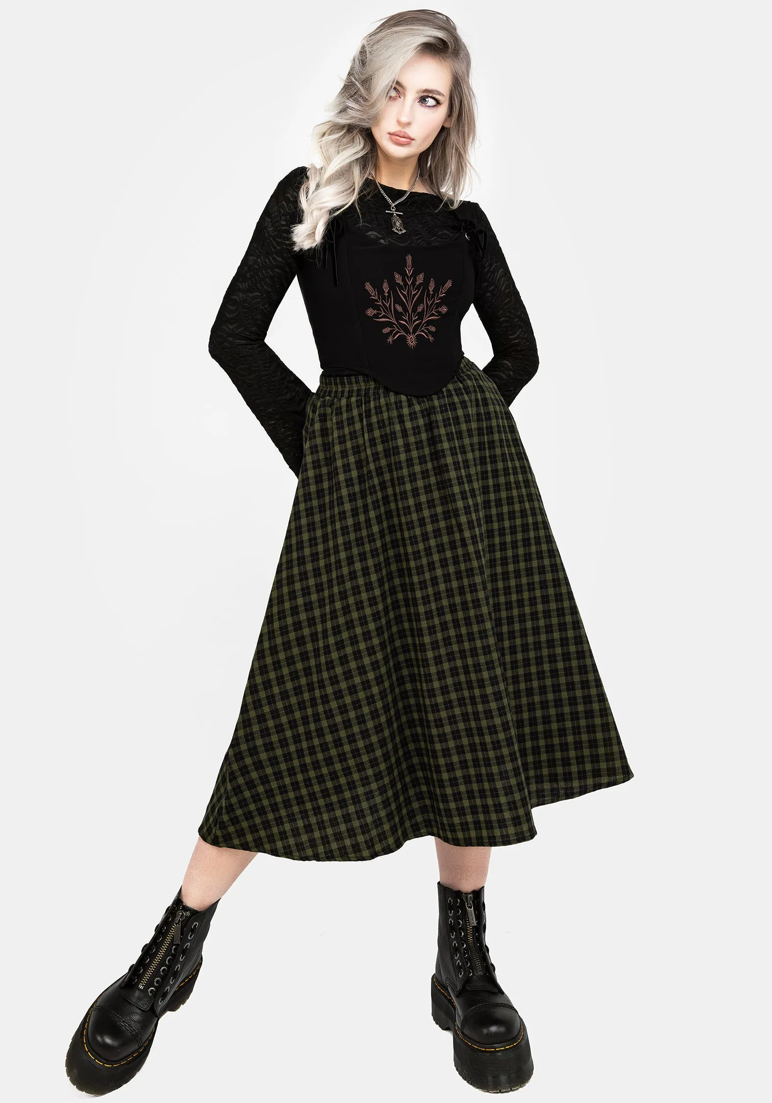 Runway Inspired natural fiber Terra Midi Skirt