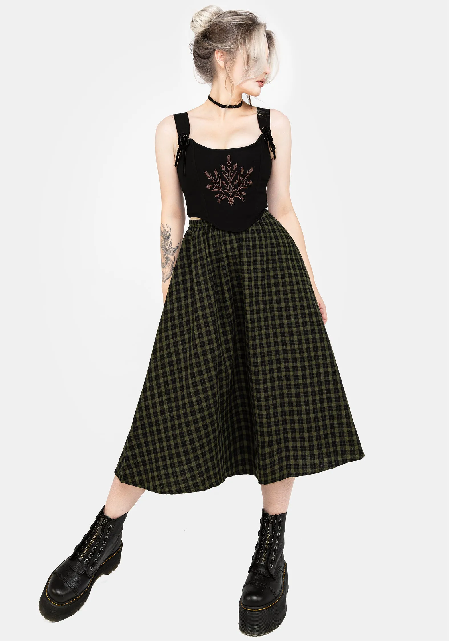 Silicone Grip Trim Terra Midi Skirt